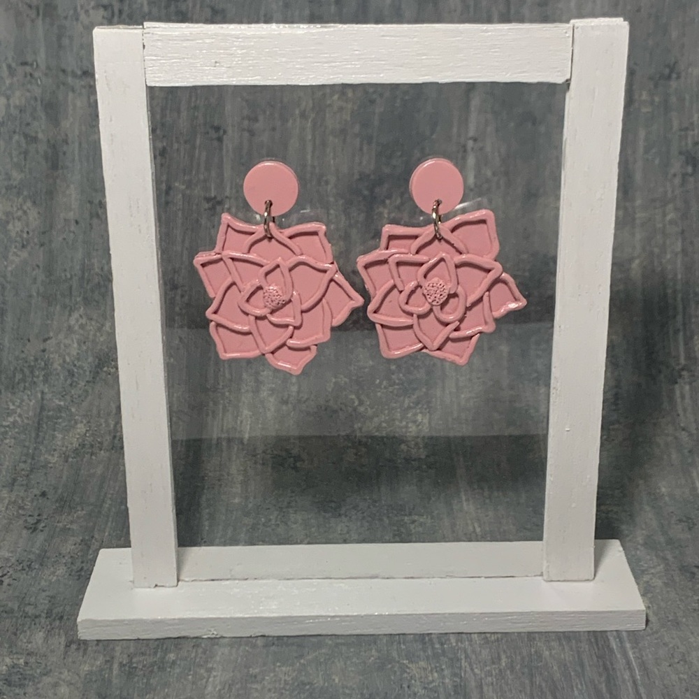 Handmade Clay Flower Earrings